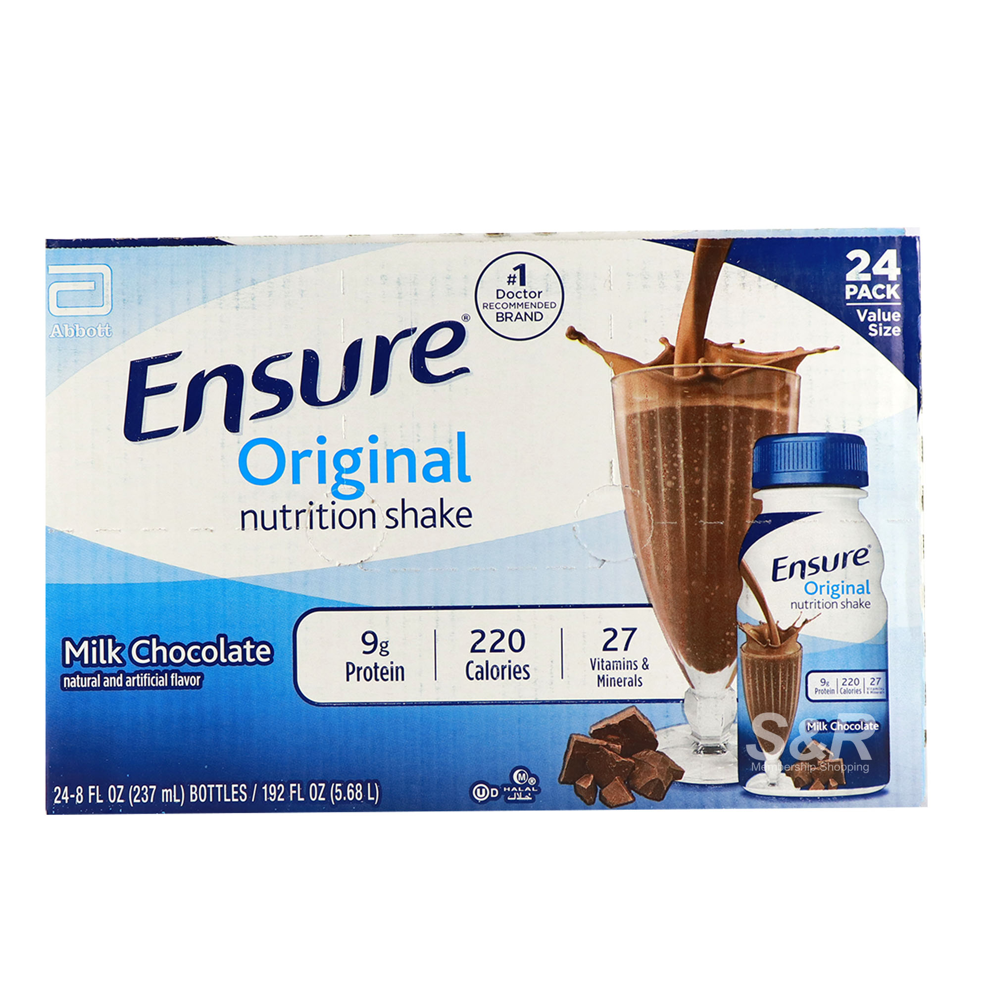 Ensure Original Nutrition Shake Strength and Energy Milk Chocolate 24 bottles